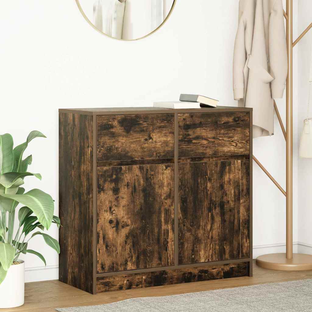 E-shop Multidom Komoda so zásuvkou, tmavý dub 80x34x76 cm, kompozitné drevo
