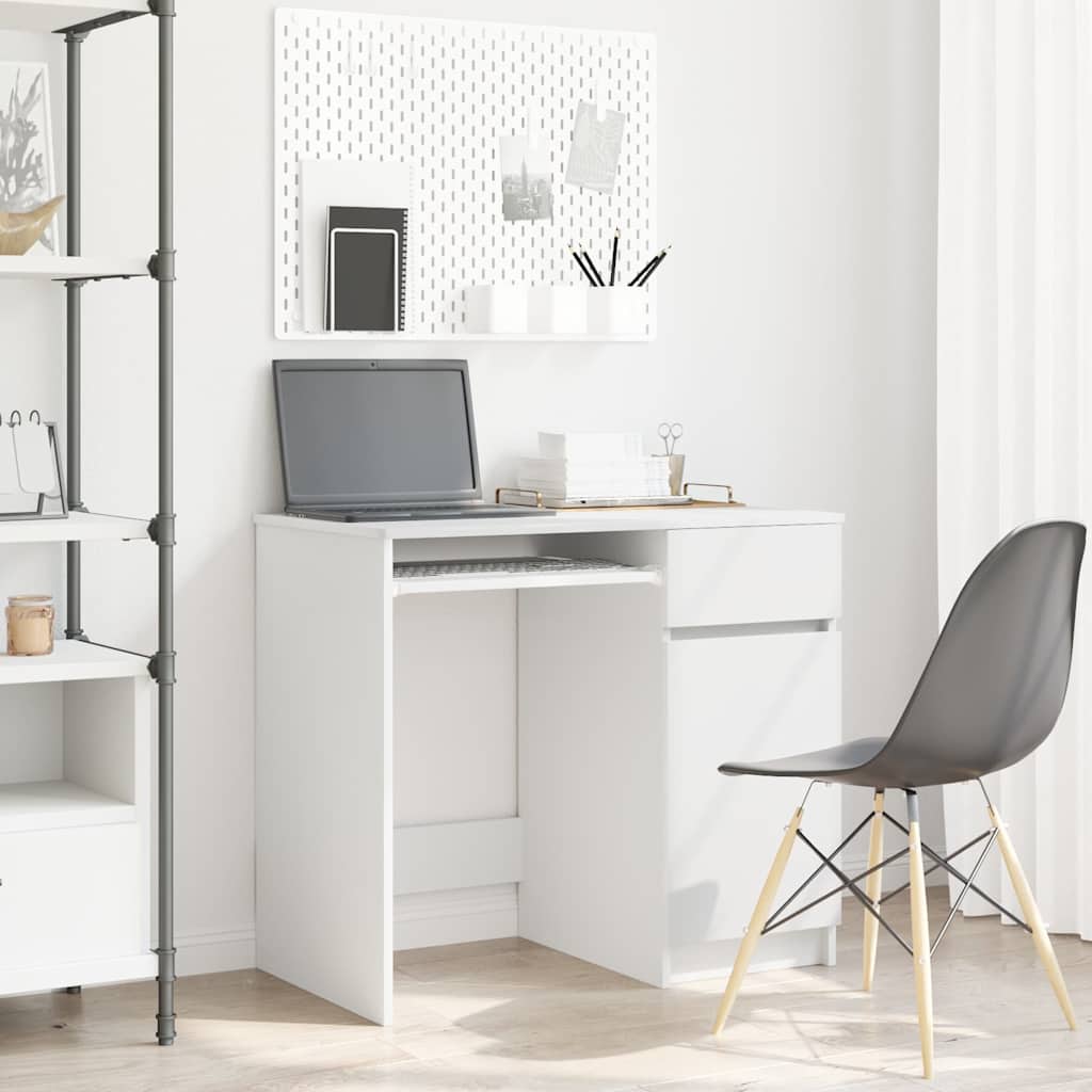 E-shop Multidom Stôl biely 86x49x76 cm kompozitné drevo