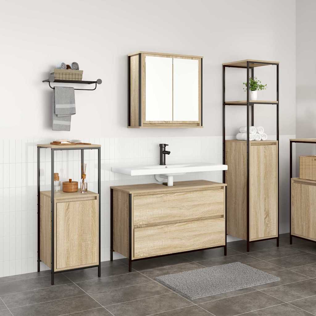 E-shop Multidom Sada kúpeľňového nábytku 3 pcs Sonoma dub Kompozitné drevo