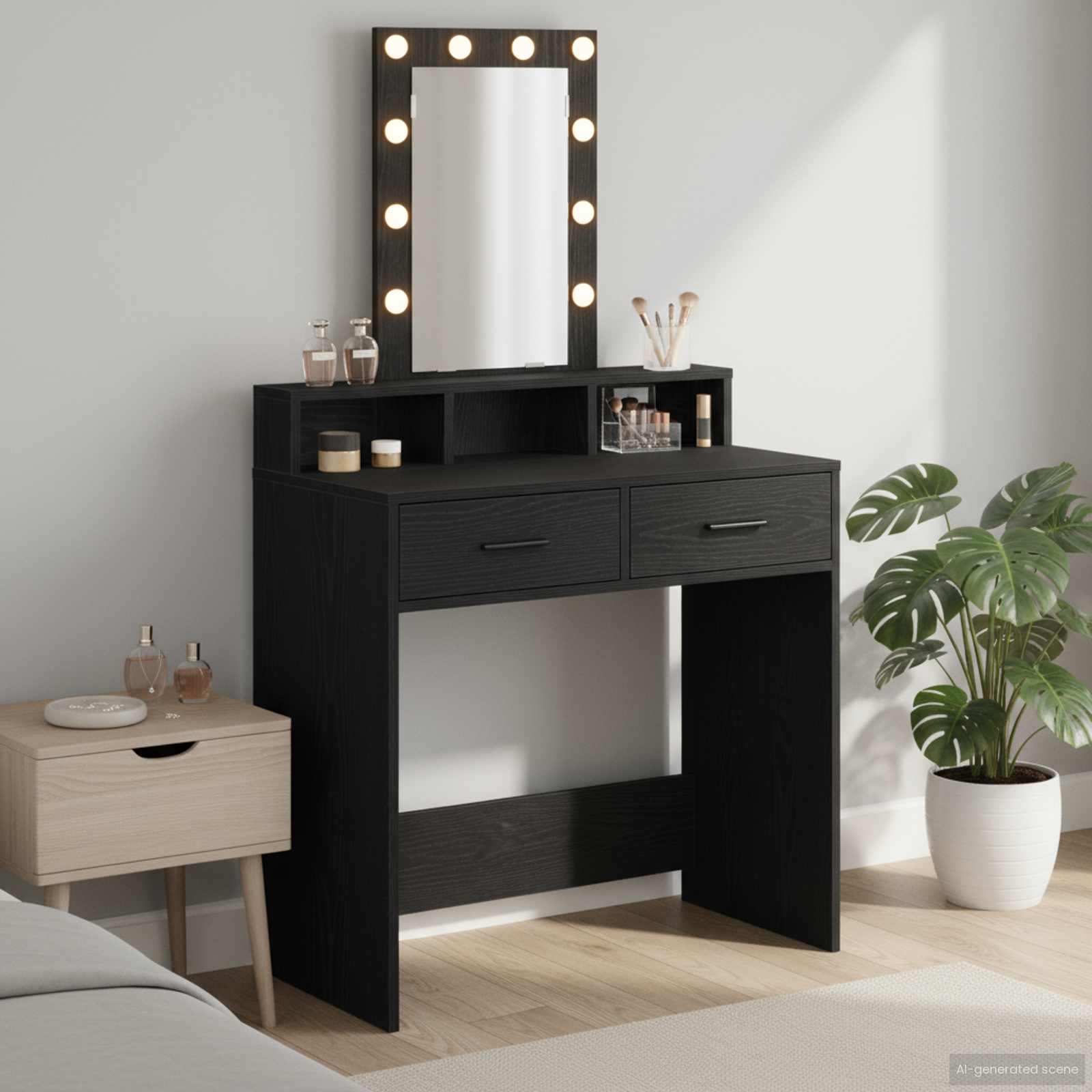 E-shop Multidom Toaletný stolík Čierna 79 x 41 x 140 cm Kompozitné drevo