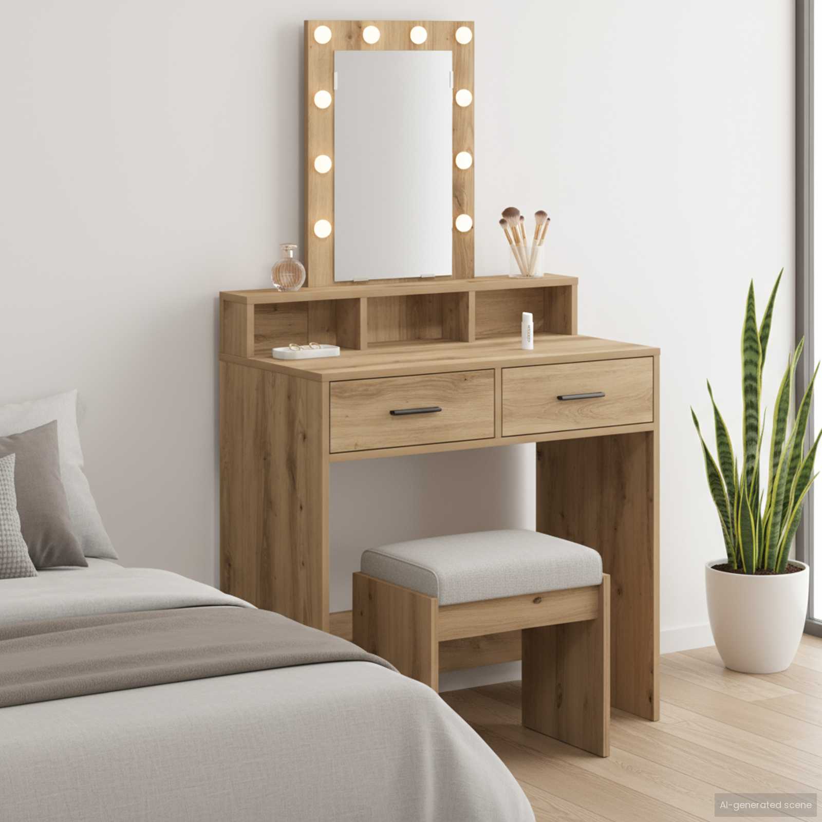 E-shop Multidom Toaletný stolík Hnedá 79 x 41 x 140 cm Kompozitné drevo