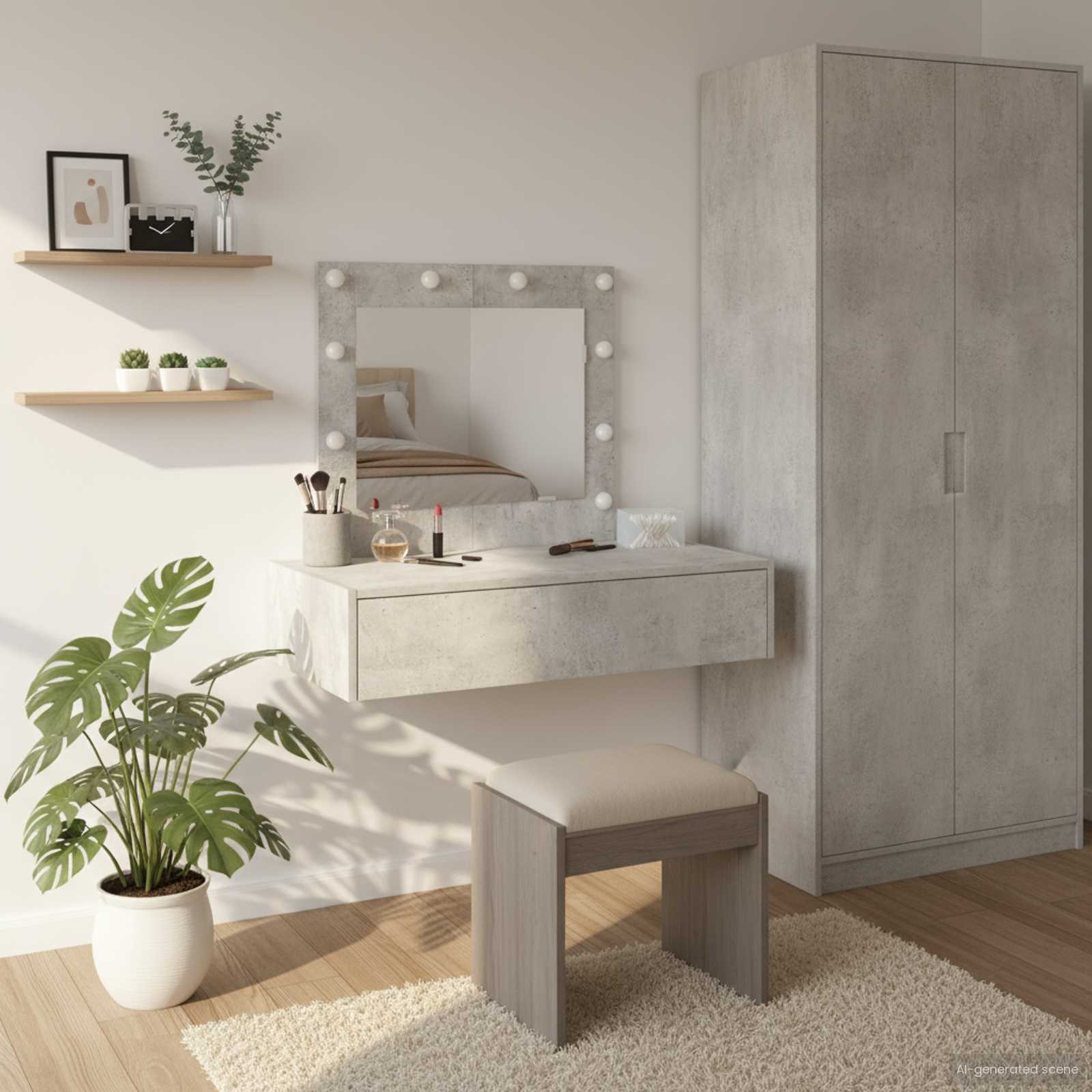 Multidom Toaletný stolík Sivá 83 x 40 x 70 cm Kompozitné drevo