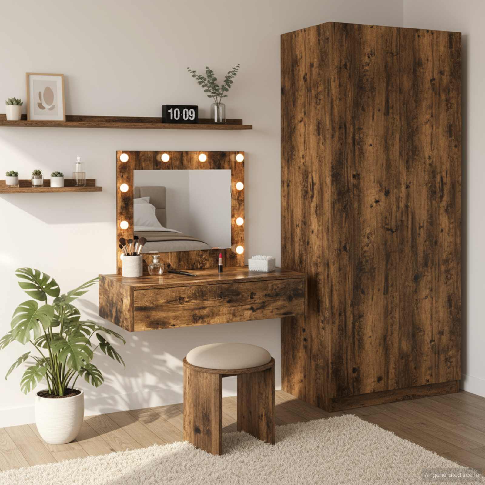 Multidom Toaletný stolík Hnedá 83 x 40 x 70 cm Kompozitné drevo