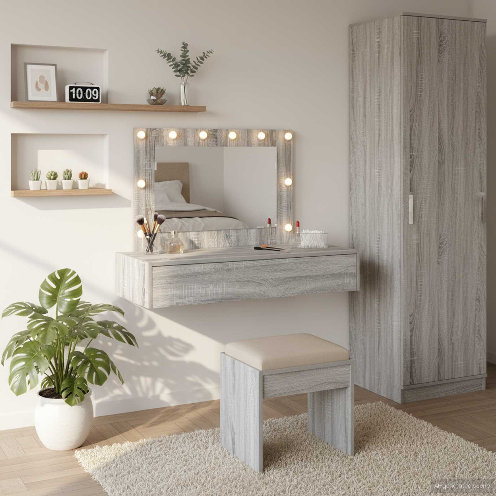 Multidom Toaletný stolík Sivá 100 x 40 x 70 cm Kompozitné drevo