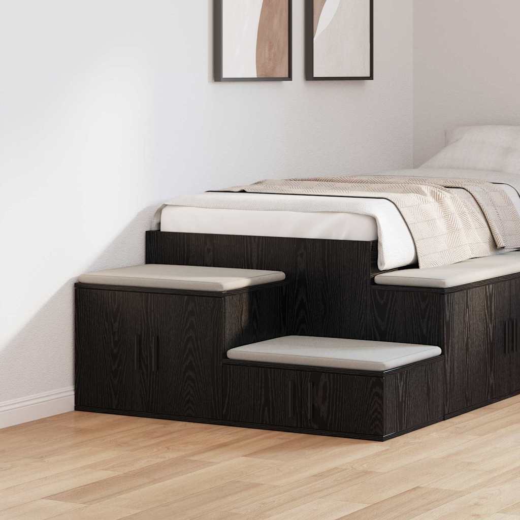 E-shop Multidom Úložná skrinka 2 pcs Čierny dub 118 x 41 x 40 cm
