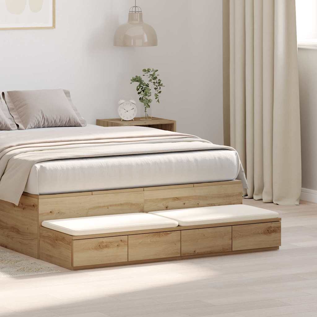 E-shop Multidom Zásuvky pod posteľ Remeselný dub 120 x 36,5 x 16,5 cm