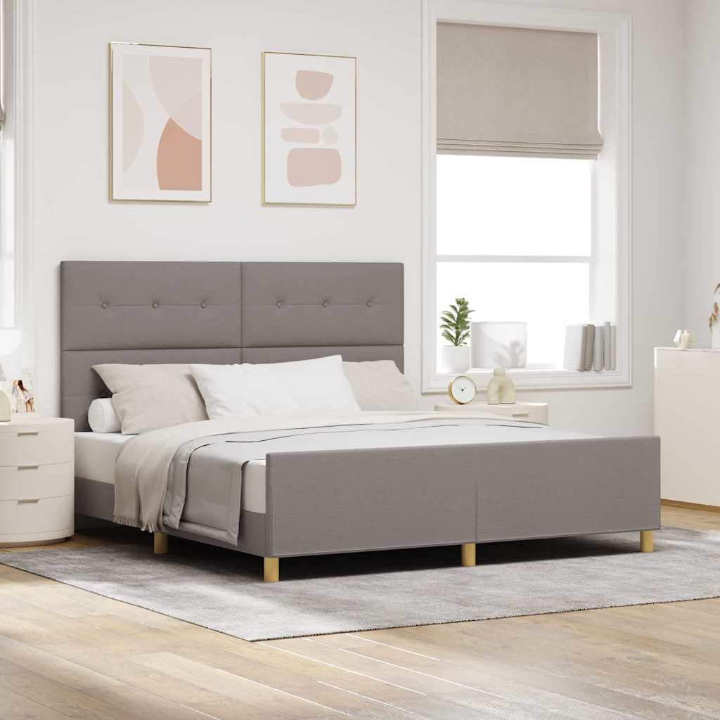 E-shop Multidom Rám postele s čelnou doskou Sivohnedá 180 x 200 cm látka