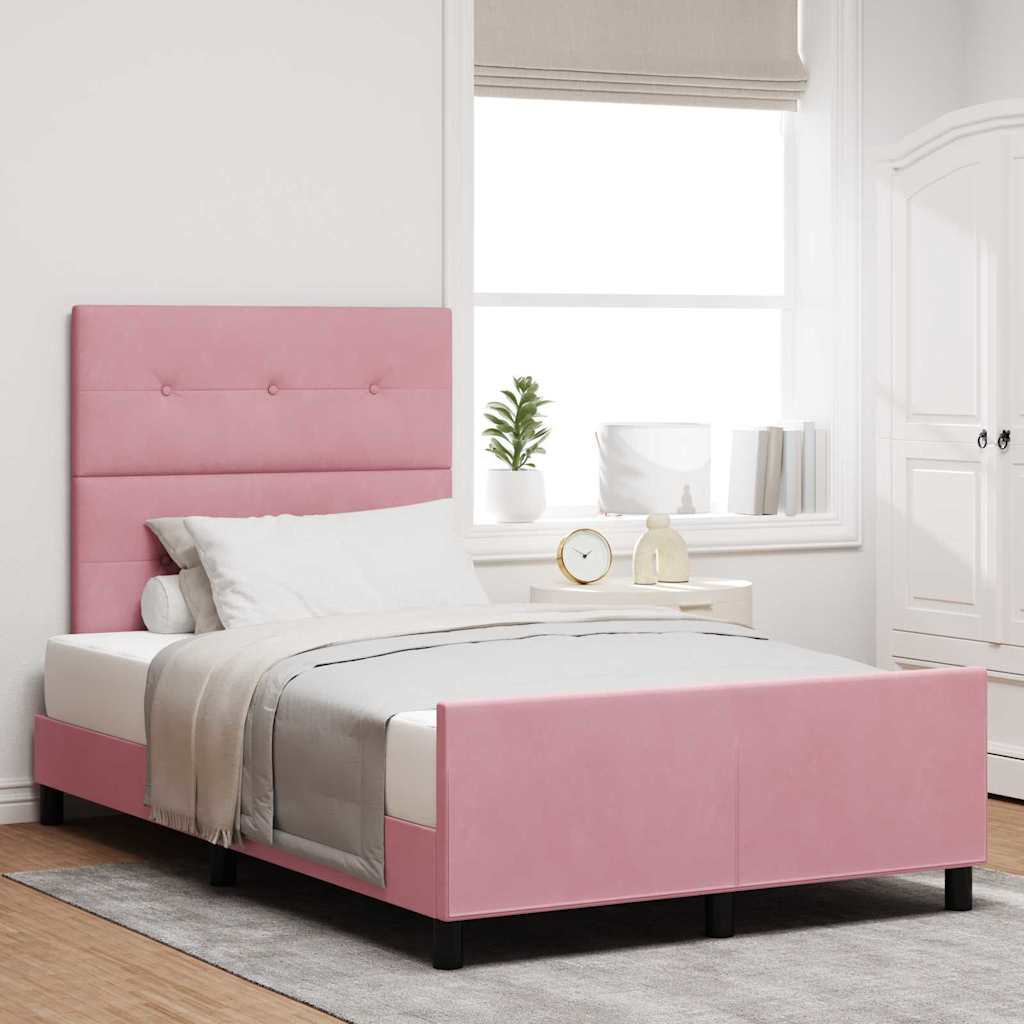 E-shop Multidom Posteľ s pružinovým rámom Ružová 120 x 190 cm Zamat