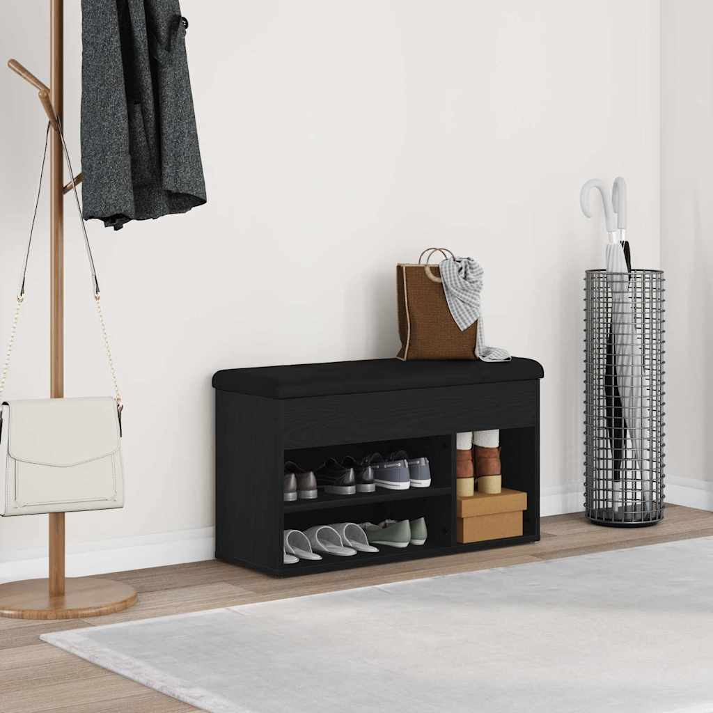 E-shop Multidom Lavička na topánky Čierna 80 x 30 x 45 cm Kompozitné drevo