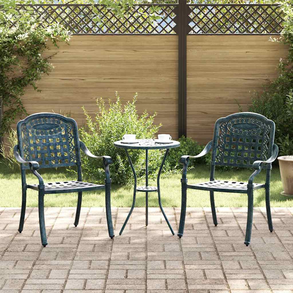 E-shop Multidom Záhradná stolička 2 pcs Zelená 55 x 56,5 x 91cm Hliník