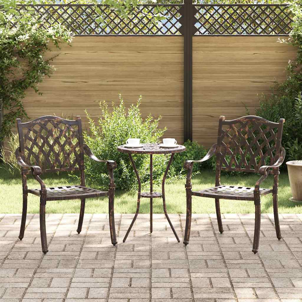 E-shop Multidom Záhradná stolička 2 pcs Bronzová 56 x 55 x 92.5cm Hliník