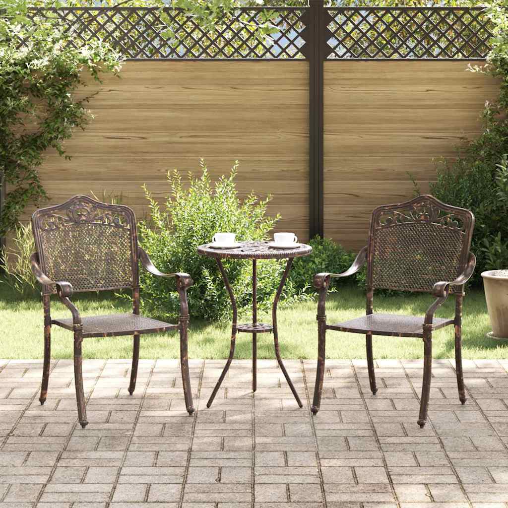 E-shop Multidom Záhradná stolička 2 pcs Bronzová 55 x 55 x 92,5cm Hliník