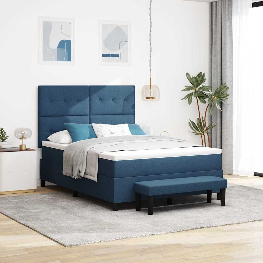 E-shop Multidom Posteľ s pružinovým rámom Modrá 140 x 190 cm látka