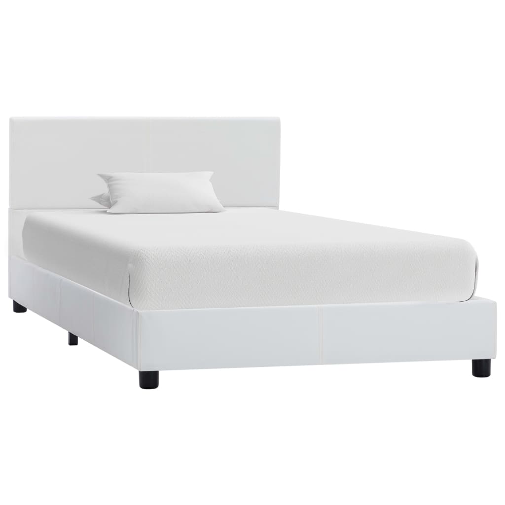 E-shop Multidom Posteľný rám, biely, umelá koža 90x200 cm