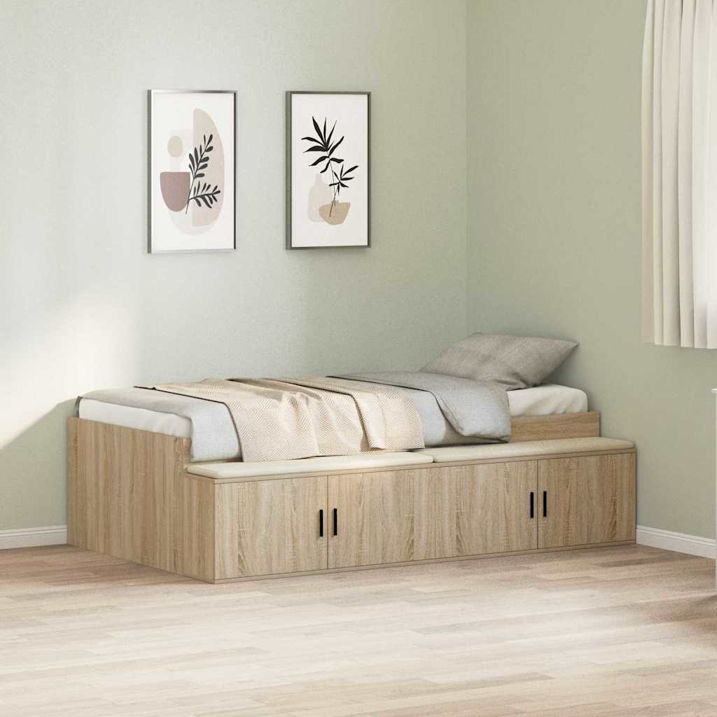 E-shop Multidom Rám postele so zásuvkou Sonoma dub 80 x 200 cm Kompozitné drevo