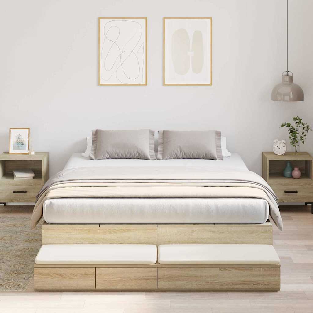 E-shop Multidom Rám postele s úložným prostorem so zásuvkou Sonoma dub 160 cm