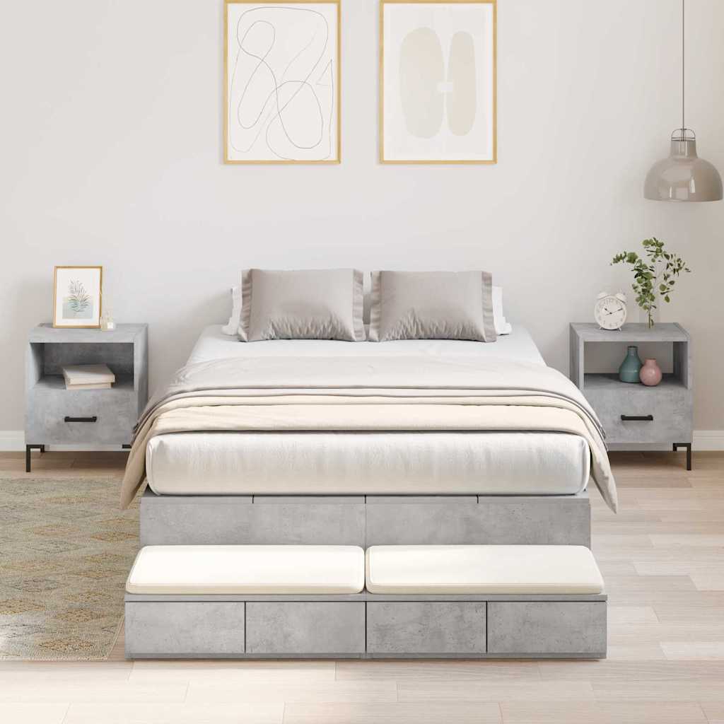 E-shop Multidom Rám postele s úložným prostorem Betónová šedá 120 cm
