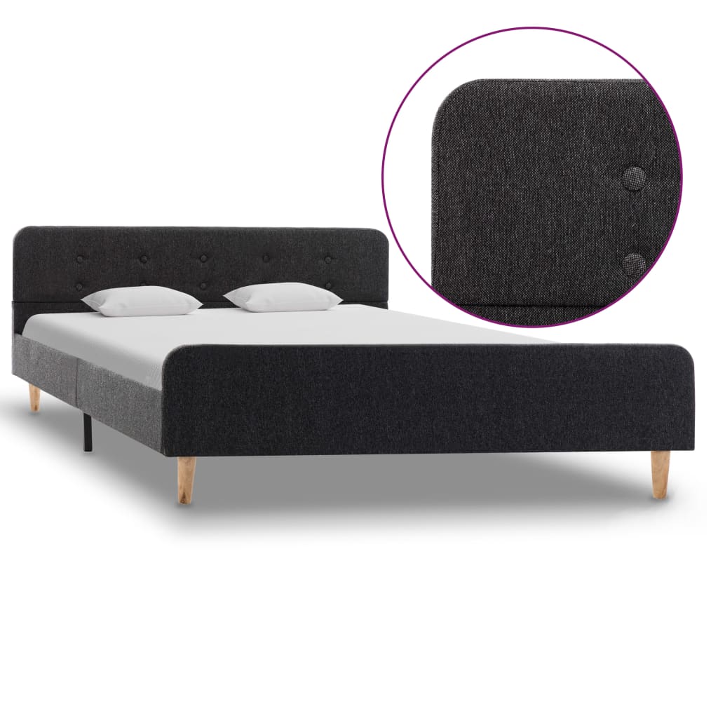 E-shop Multidom Posteľný rám, tmavosivý, juta 140x200 cm