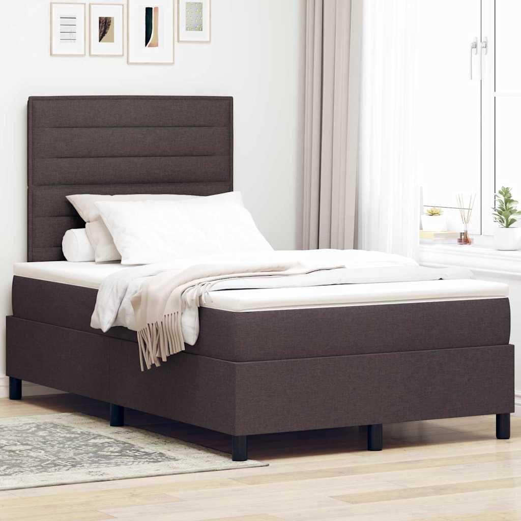 E-shop Multidom Posteľ s pružinovým rámom Tmavohnedá 120 x 190 cm látka