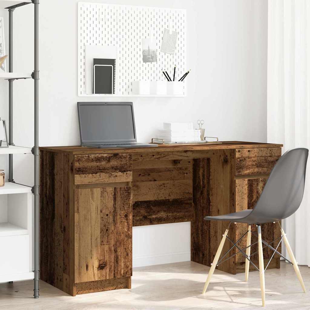 E-shop Multidom Stôl so zásuvkou Staré drevo 140 x 49 x 76 cm Kompozitné drevo