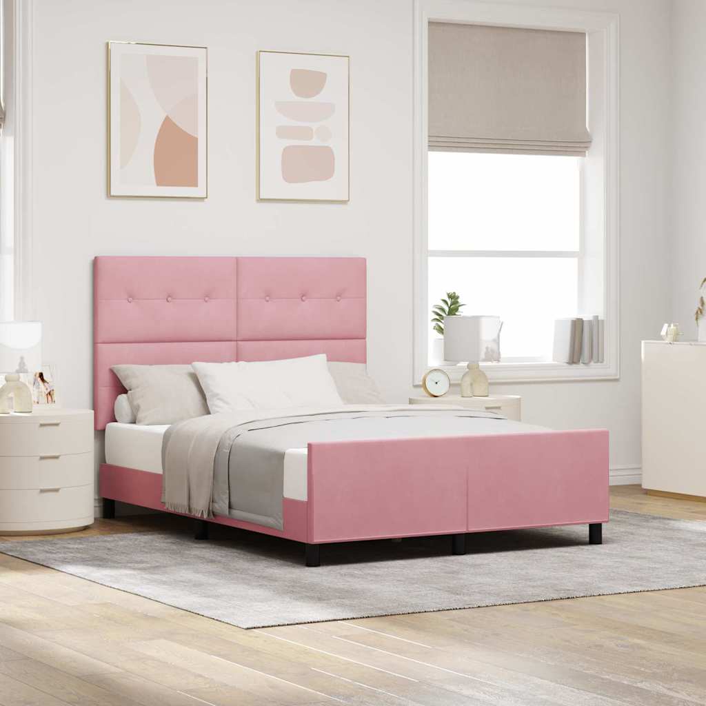 E-shop Multidom Posteľ s pružinovým rámom Ružová 160 x 200 cm Zamat