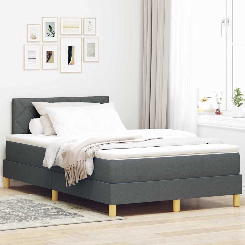 E-shop Multidom Posteľ s pružinovým rámom Tmavo šedá 120 x 190 cm látka