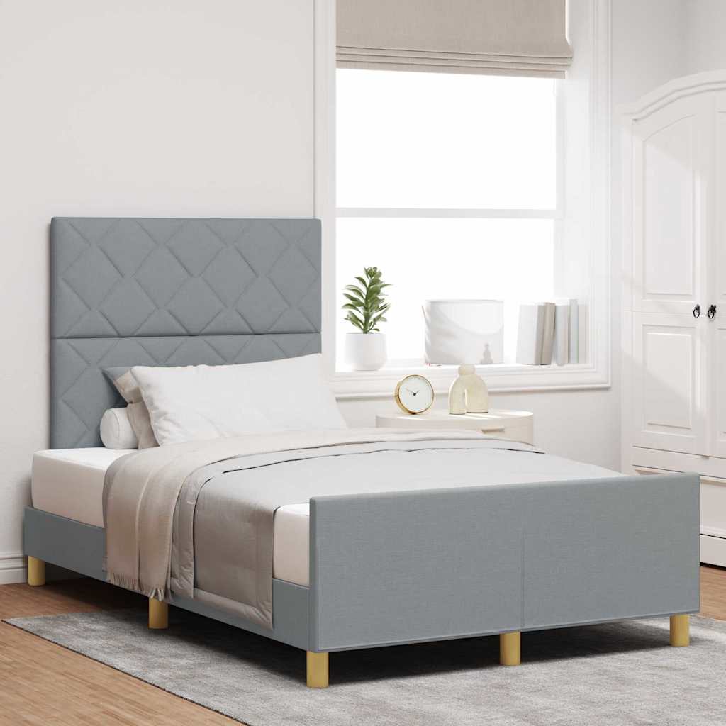E-shop Multidom Rám postele s čelnou doskou Svetlosivá 120 x 200 cm látka