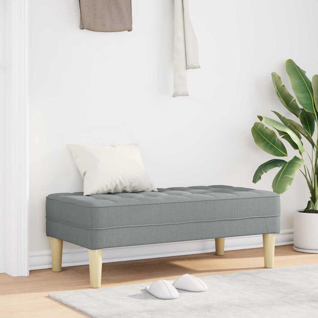 E-shop Multidom lavička s vankúšom Svetlosivá 113 x 57 x 39 cm látka