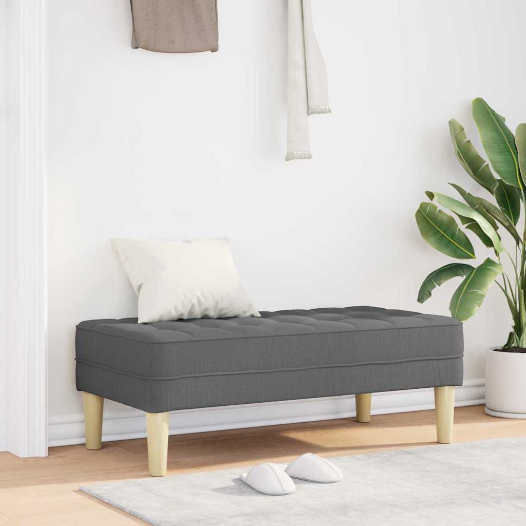 E-shop Multidom lavička s vankúšom Tmavo šedá 113 x 57 x 39 cm látka