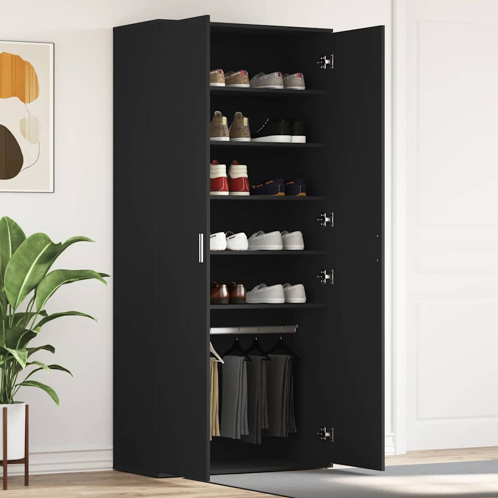 E-shop Multidom Skriňa na topánky Čierna 80 x 39 x 178 cm Kompozitné drevo