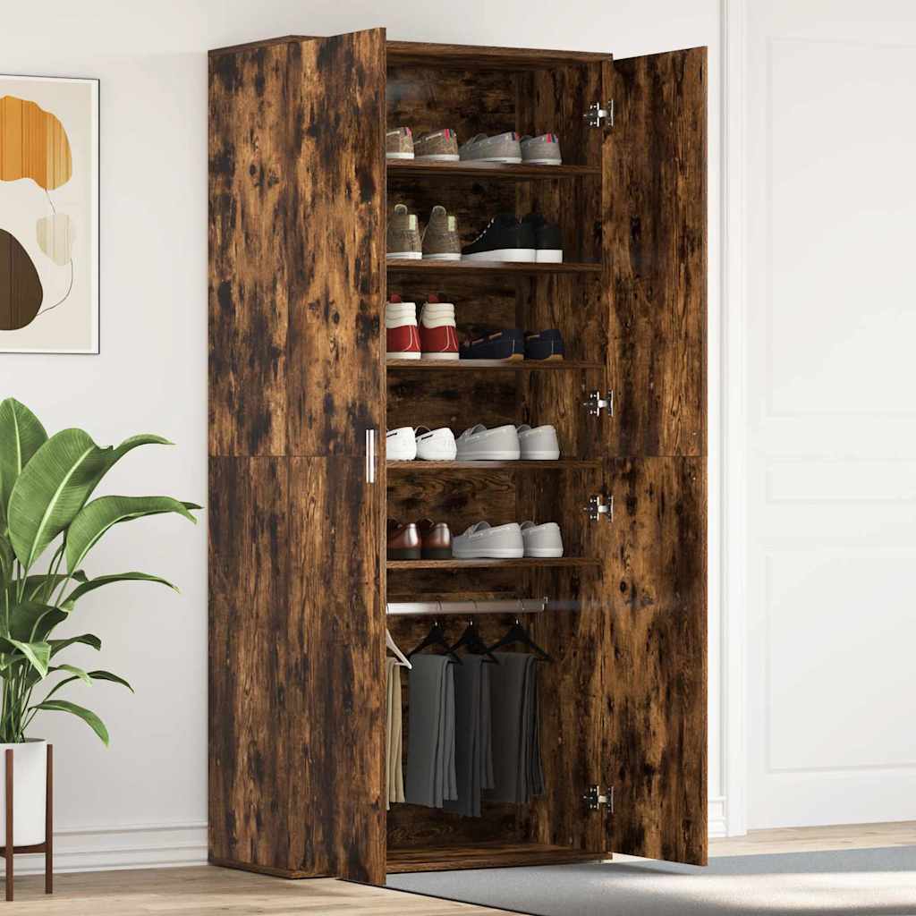 E-shop Multidom Skriňa na topánky Dymová dub 80 x 39 x 178 cm Kompozitné drevo