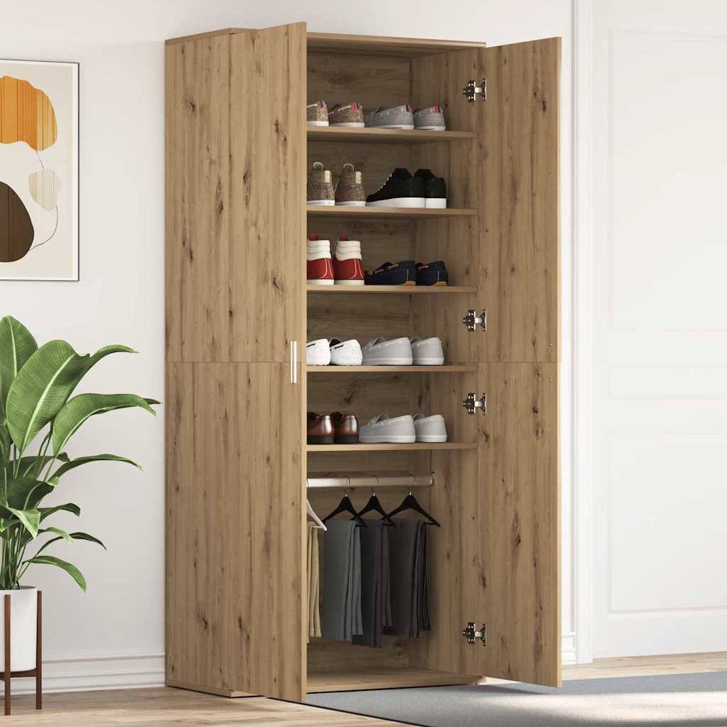 E-shop Multidom Skriňa na topánky s poličkou Remeselný dub 80 x 39 x 178 cm
