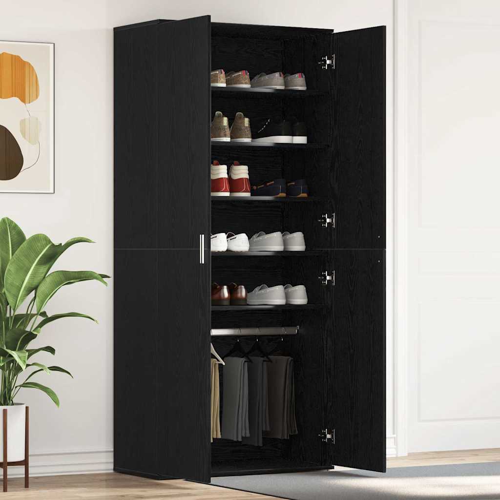 E-shop Multidom Skriňa na topánky Čierny dub 80 x 39 x 178 cm Kompozitné drevo
