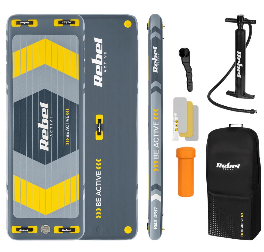E-shop Plávajúce platforma REBEL ACTIVE RBA-4517 nafukovacia plť na vodu 250x89x15 cm RBA-4517