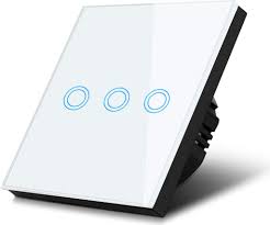 Sklenený dotykový vypínač svetla Nástenný vypínač Dotykový vypínač LED osvetlenie Biely trojcestný vypínač Okrúhly