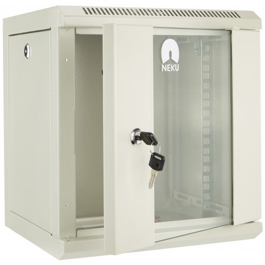 E-shop RACK skriňa závesná NEKU TS 10" 6U 300mm, sv. šedá