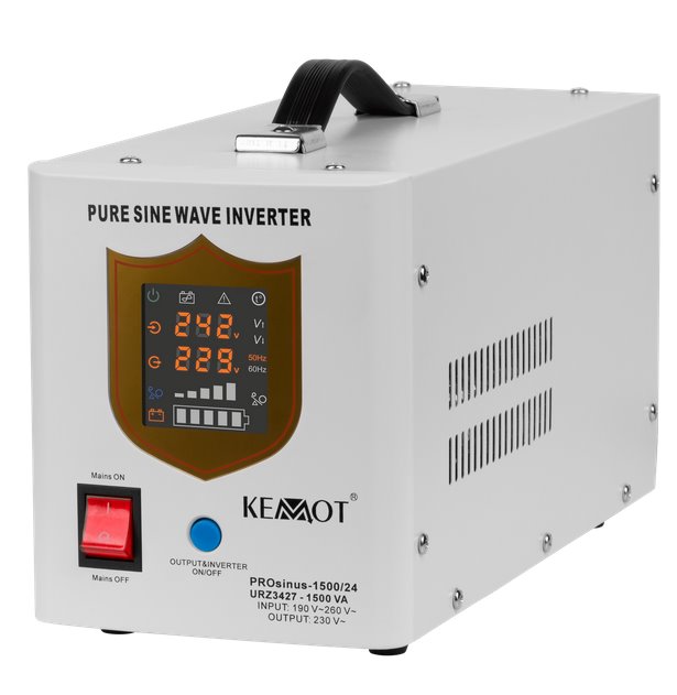 E-shop Zdroj záložný KEMOT PROsinus 1500/24 URZ3427 1050W 24V, biela