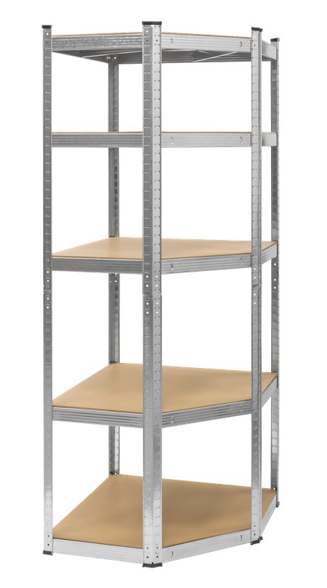 Skladový regál rohový REBEL RB-1254 180x40x70, kovový zinkovaný