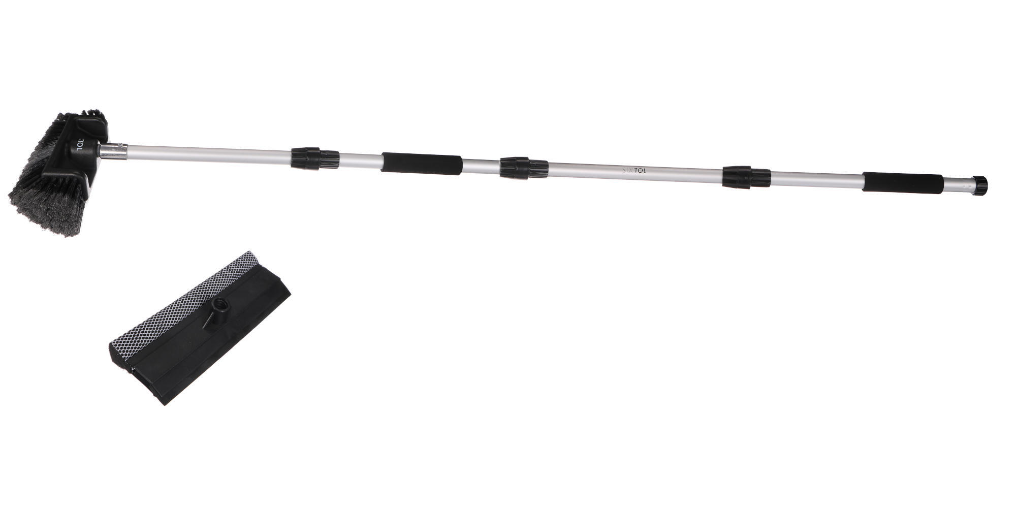 E-shop Průtokový kartáč na mytí auta se dvěma nástavci CAR DETAILING WASH BRUSH SET 2, 240cm SIXTOL
