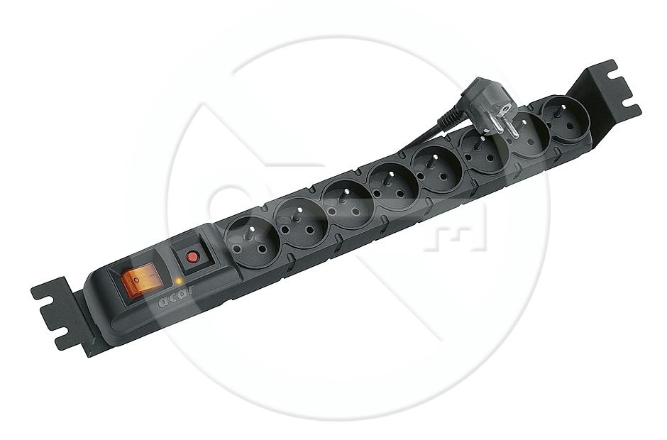 E-shop SOLARIX Napájacia lišta do racku ACAR-S8-FA 19" panel 1U, 8 zásuviek, vypínač, 3m 80593012