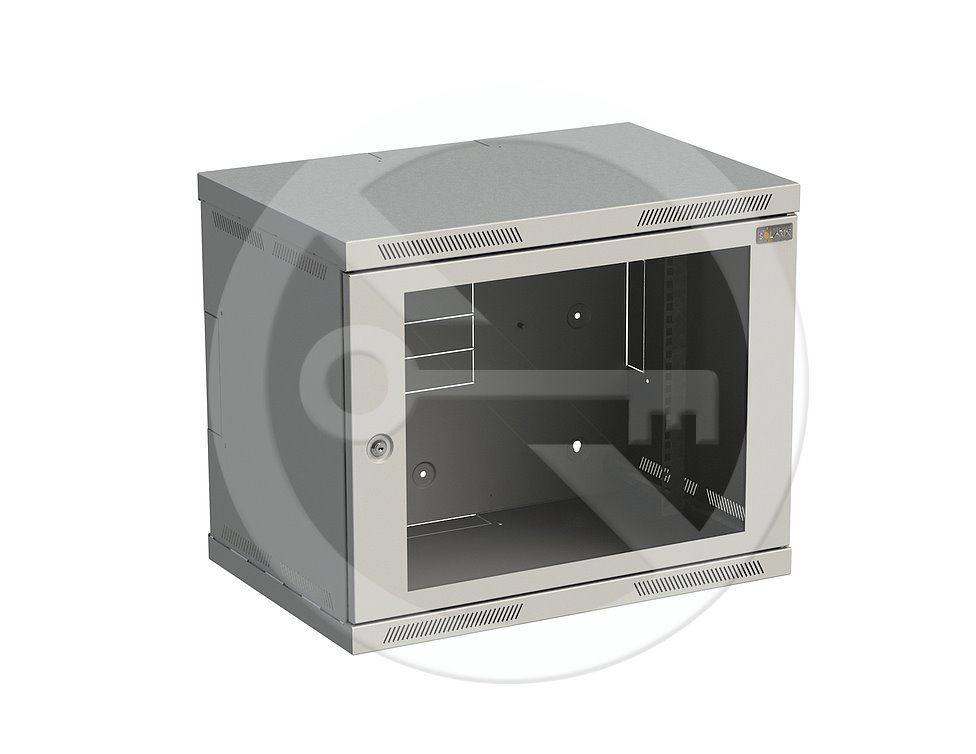 E-shop SOLARIX Rozvádzač nástenný SENSA 9U 400mm, dvere sklo, RAL 7035, SENSA-9U-64-11-G 83000083L