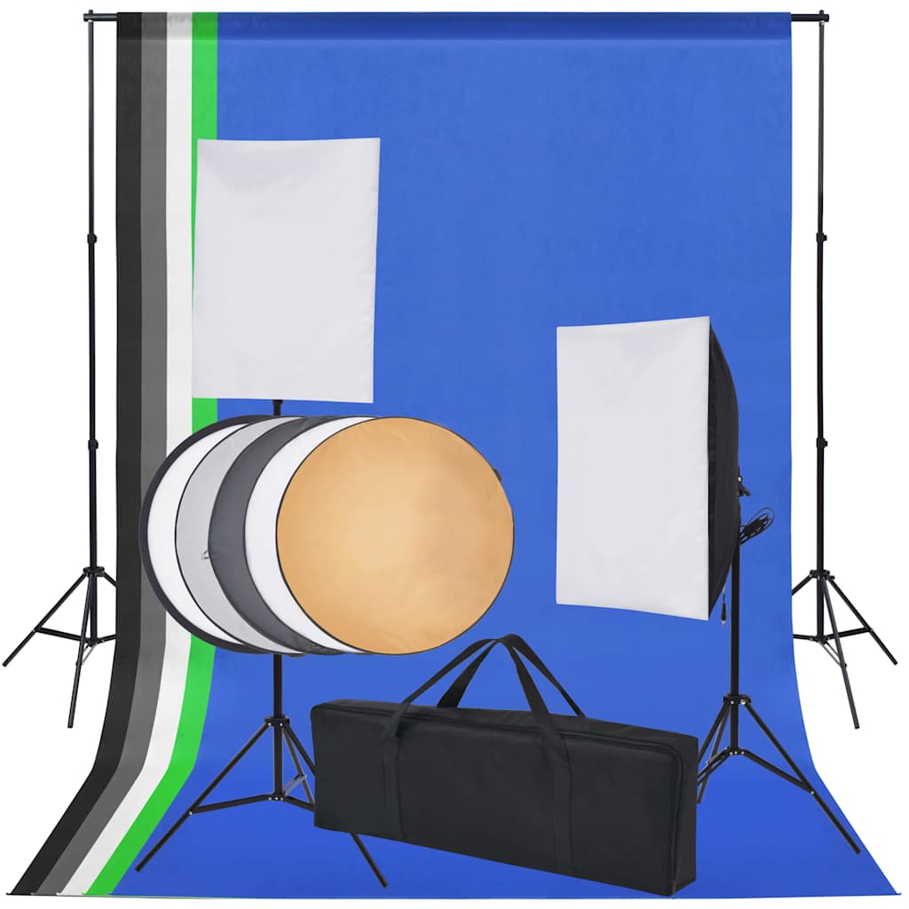 E-shop Multidom Fotografická súprava s 5 farebnými pozadiami & 2 softboxmi