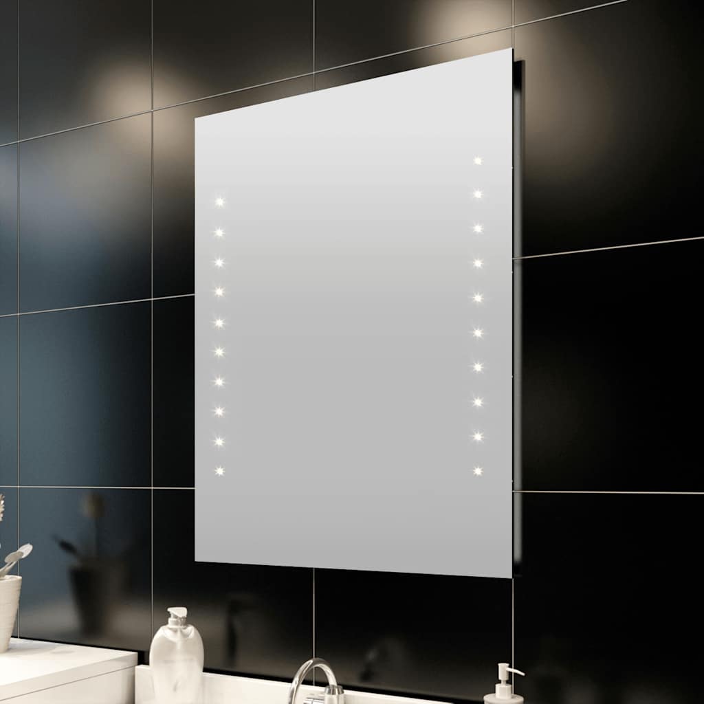 E-shop Multidom Kúpeľňové zrkadlo s LED svietidlami 60 x 80 cm (D x V)