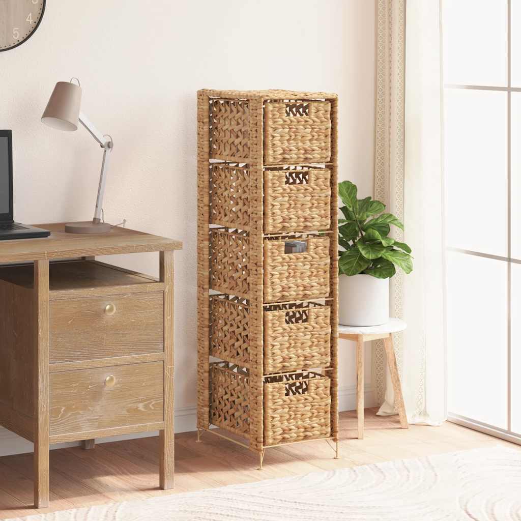 E-shop Multidom Úložná skrinka so 5 košíkmi, 25.5x37x100 cm, vodný hyacint