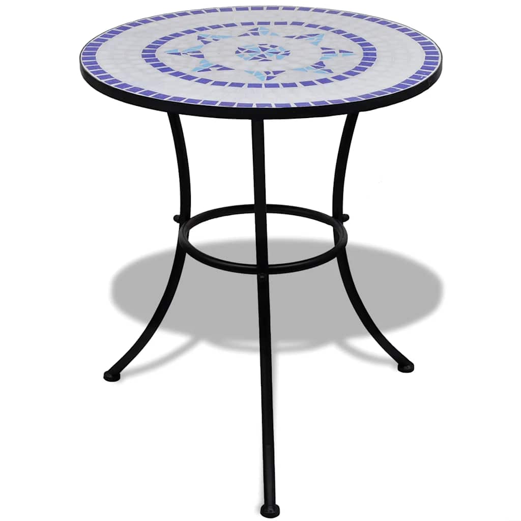 E-shop Multidom Bistro stolík, modro biely 60 cm, mozaikový