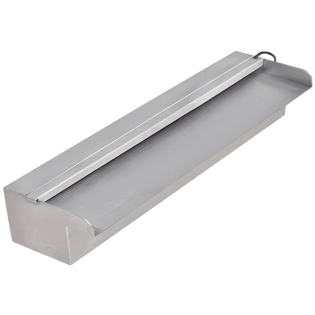 E-shop Multidom Obdĺžniková bazénová fontána/vodopád s LED, nehrdzavejúca oceľ 45 cm