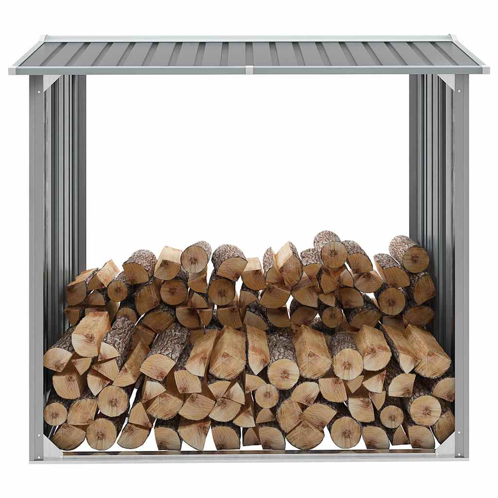 E-shop Multidom Záhradná kôlňa na drevo z pozinkovanej ocele 172x91x154 cm sivá