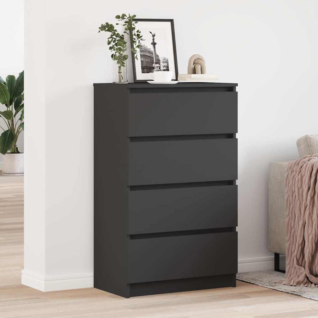 E-shop Multidom Komoda, čierna 60x35x98,5 cm, kompozitné drevo