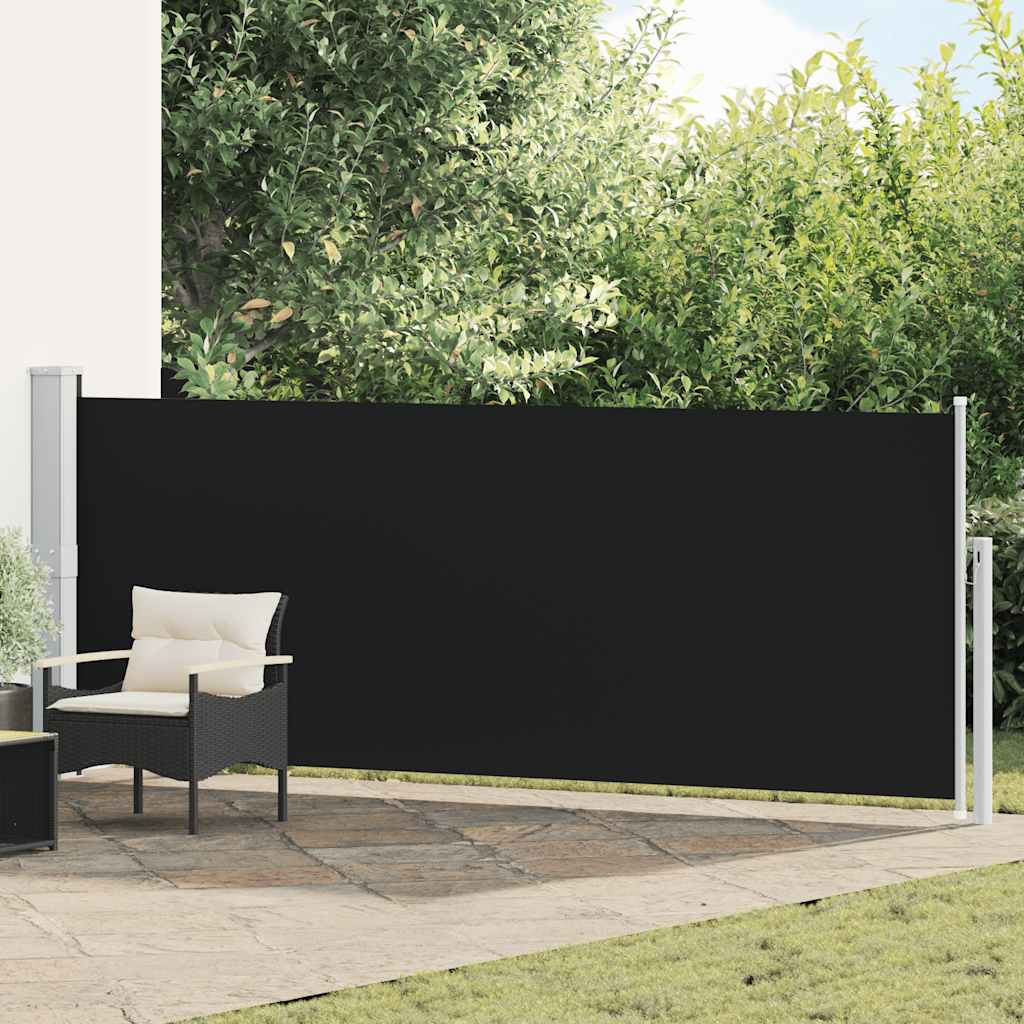 E-shop Multidom Zaťahovacia bočná markíza na terasu 140x500 cm, čierna