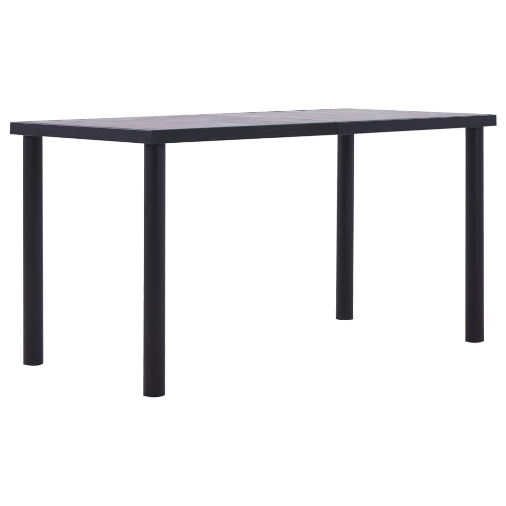E-shop Multidom Jedálenský stôl, čierna a betónovo sivá 140x70x75 cm, MDF